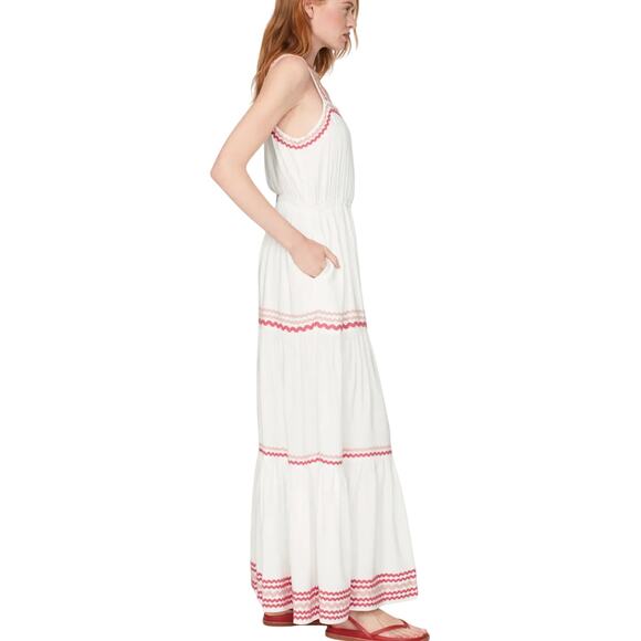 Splendid White Tiered Ruffle Maxi Dress XS Cottagecore Romantic Sundress $198 - Picture 2 of 10